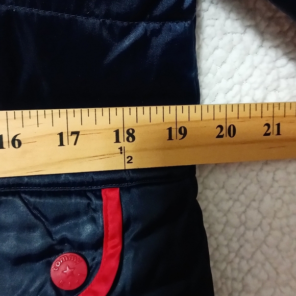 Tommy Hilfiger Puffer Button Down Jacket Women's Size L Blue Red White Vintage - Picture 14 of 15